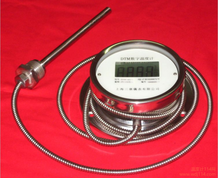 金属软管连接数字温度计